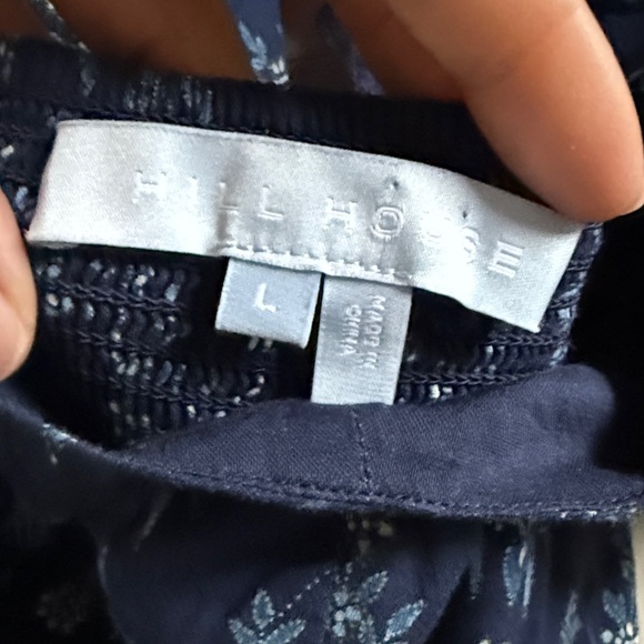 Hill House Blue Floral Square-Neck Midi Dress Puff Sleeves Matilda Charm Scallop - Picture 9 of 10